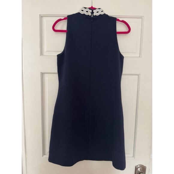 Lilly Pulitzer Callista High Collar Shift Dress True Navy, Medium. - Picture 2 of 4